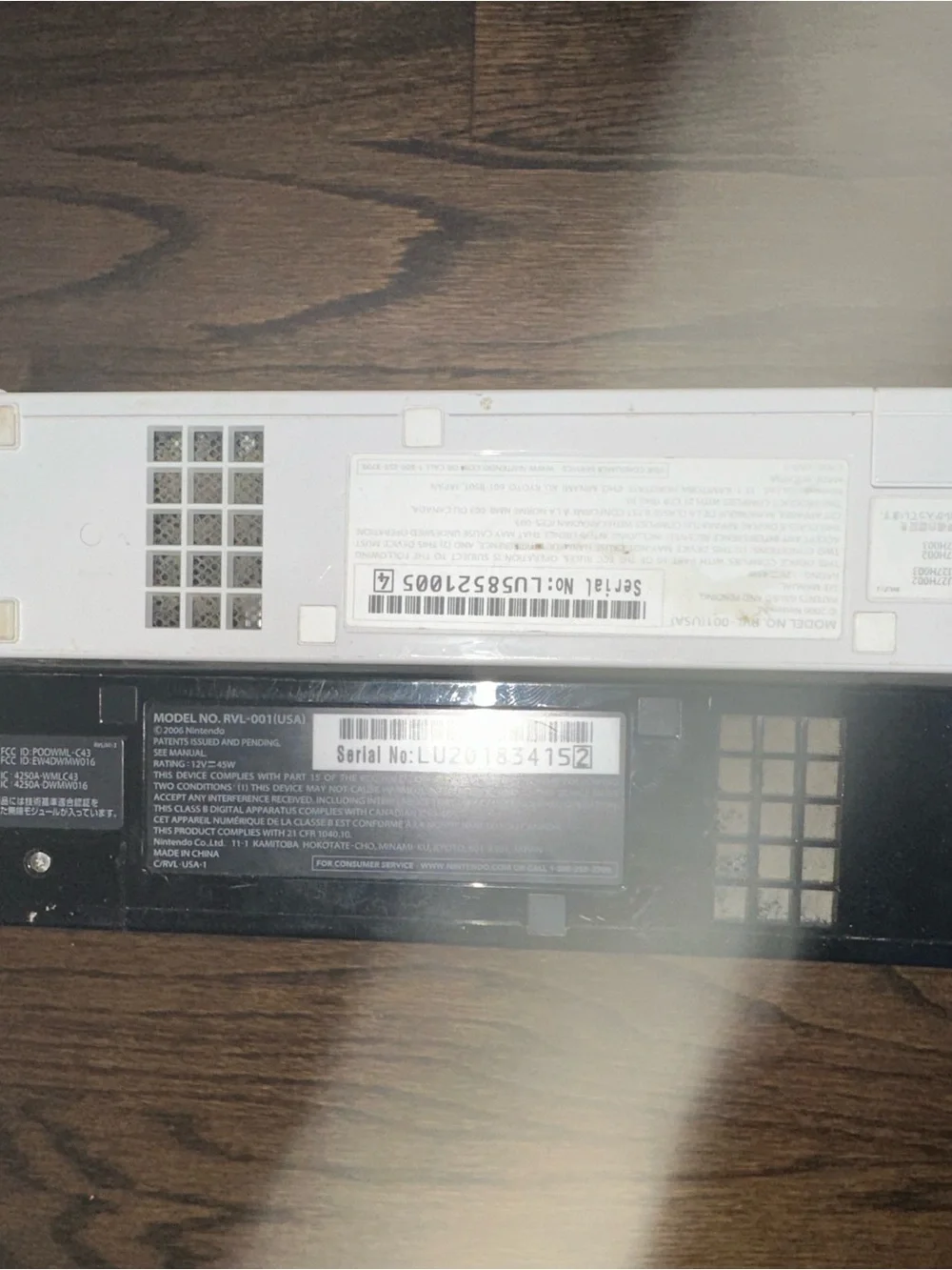 2 Nintendo Wii Consoles - Black and White (Read Description)